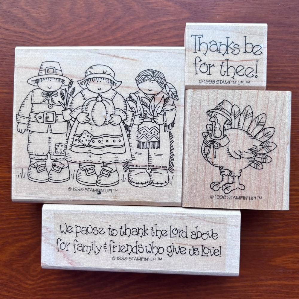 Stampin' Up! Stamp Set of 4 Thanksgiving Retired 1998